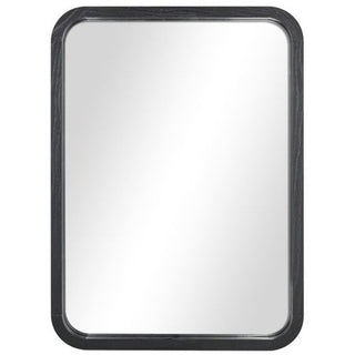 Modern Black Wall Mirror with Rounded Edges