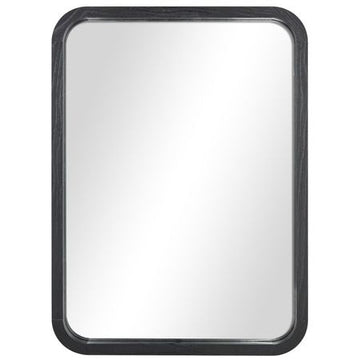 Modern Black Wall Mirror with Rounded Edges