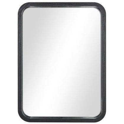 Modern Black Wall Mirror with Rounded Edges