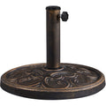 Bronze Outdoor Patio Umbrella Base with Easy-Adjust Knob