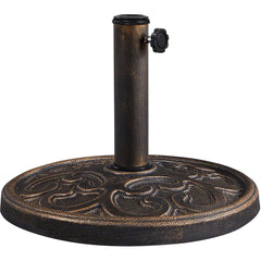 Bronze Outdoor Patio Umbrella Base with Easy-Adjust Knob