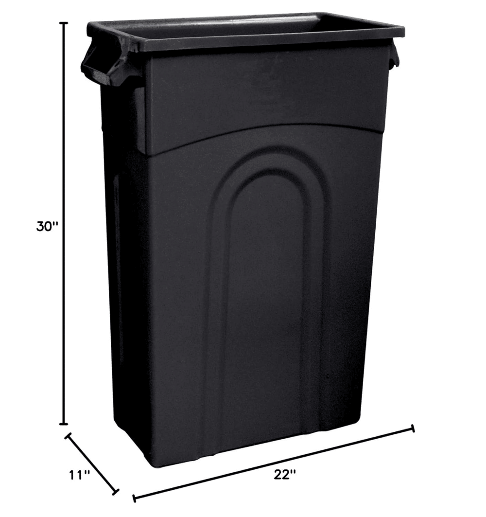 23 Gallon practical Plastic Garbage Container, Black (Shipment from Walmart)
