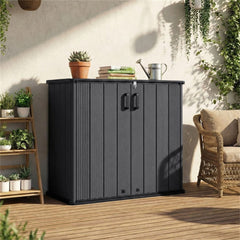 23.5 Cu. Outdoor Storage Shed with Lockable Door – Black