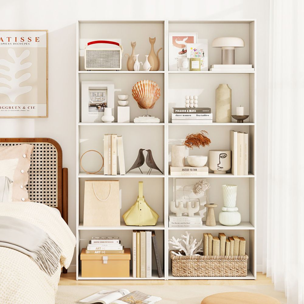 Five-Shelf Bookcase for Home Office and Living Spaces