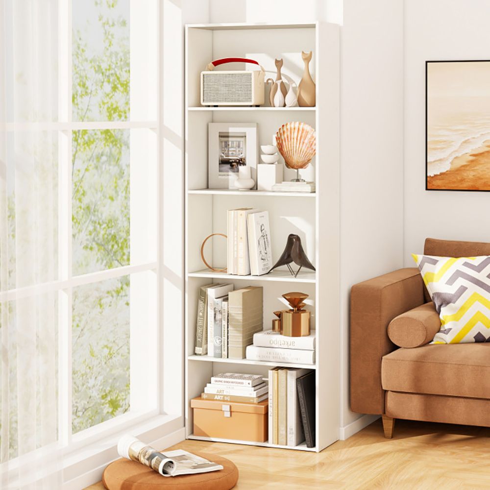 Five-Shelf Bookcase for Home Office and Living Spaces