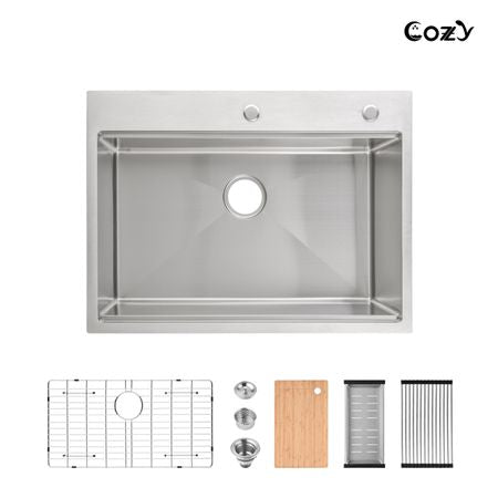 Single-Bowl Undermount Workstation Kitchen Sink