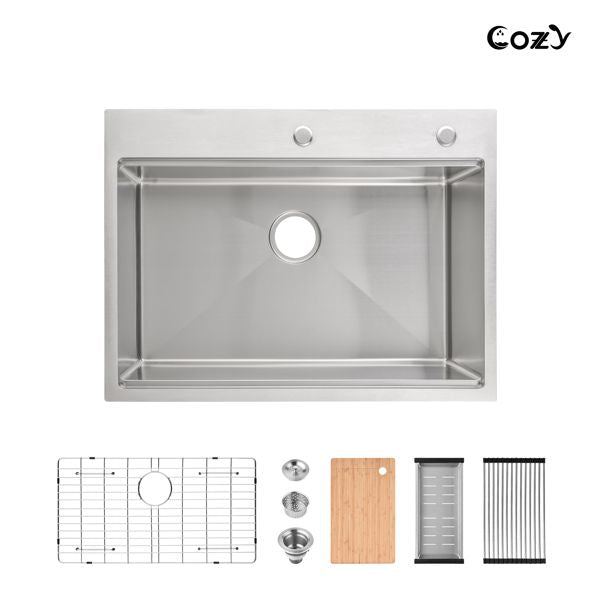 Single-Bowl Undermount Workstation Kitchen Sink