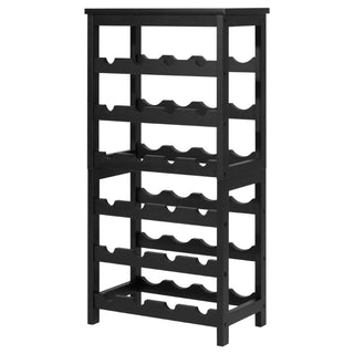 24-Bottle Detachable Wine Rack with Storage Tabletop - 6-Tier Freestanding Bamboo Wine Bottle Holder for Kitchen, Bar, Dining Room