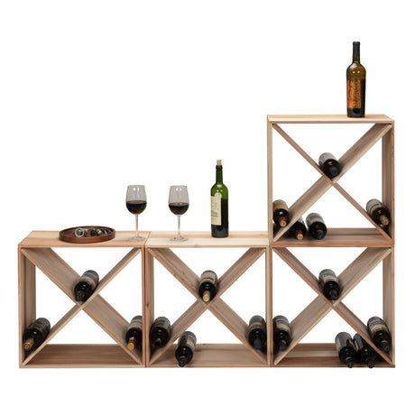 Four-Piece Modular Wine Storage Cube Set