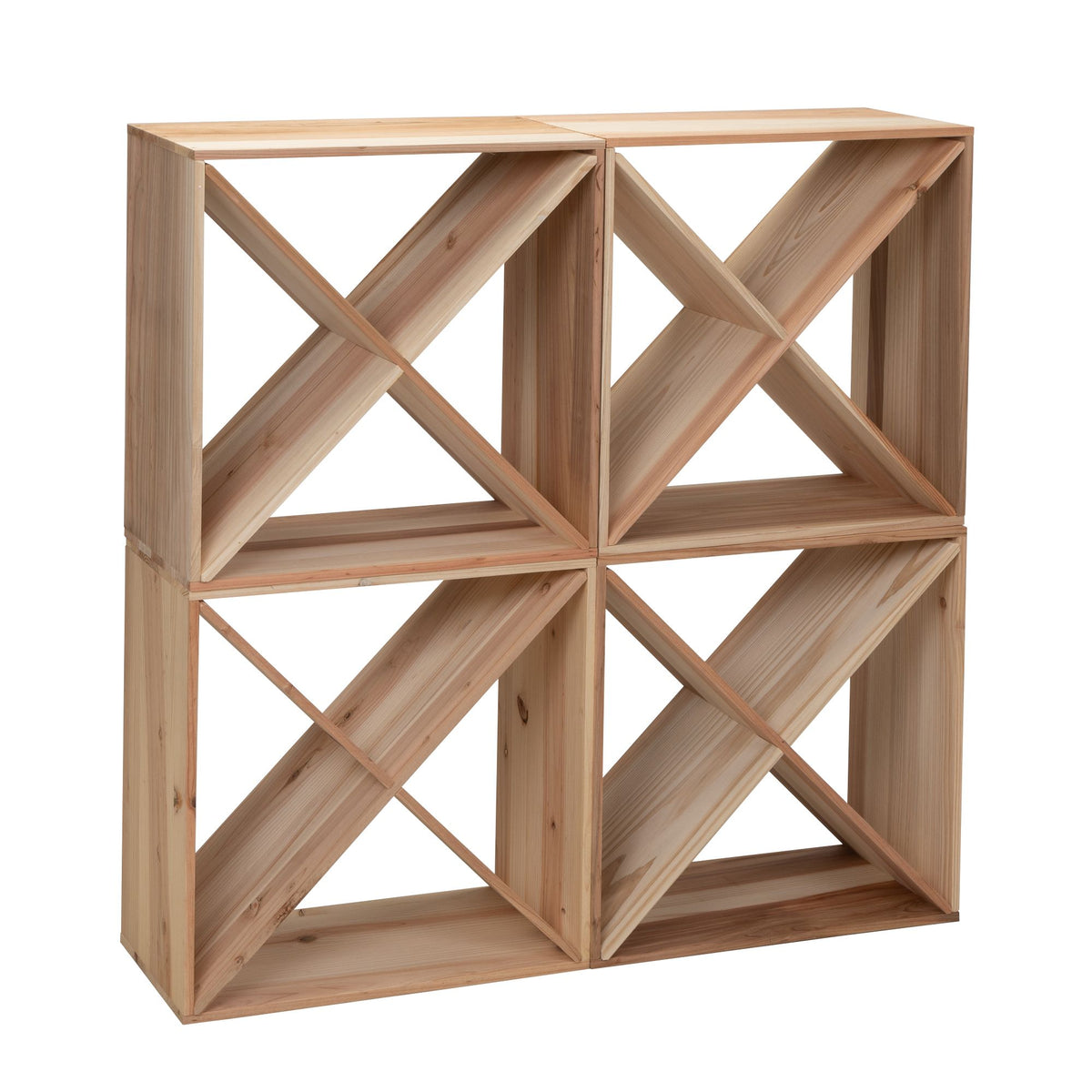 Four-Piece Modular Wine Storage Cube Set