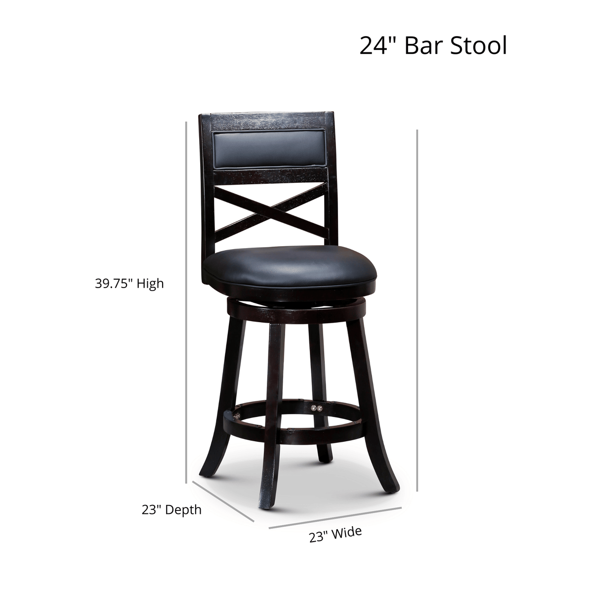 Weathered Gray X-Back Swivel Counter Stool