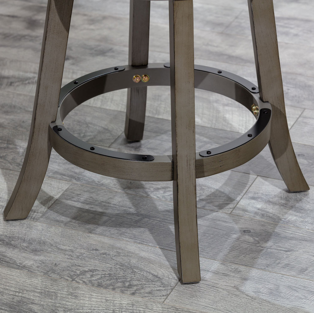Weathered Gray X-Back Swivel Counter Stool