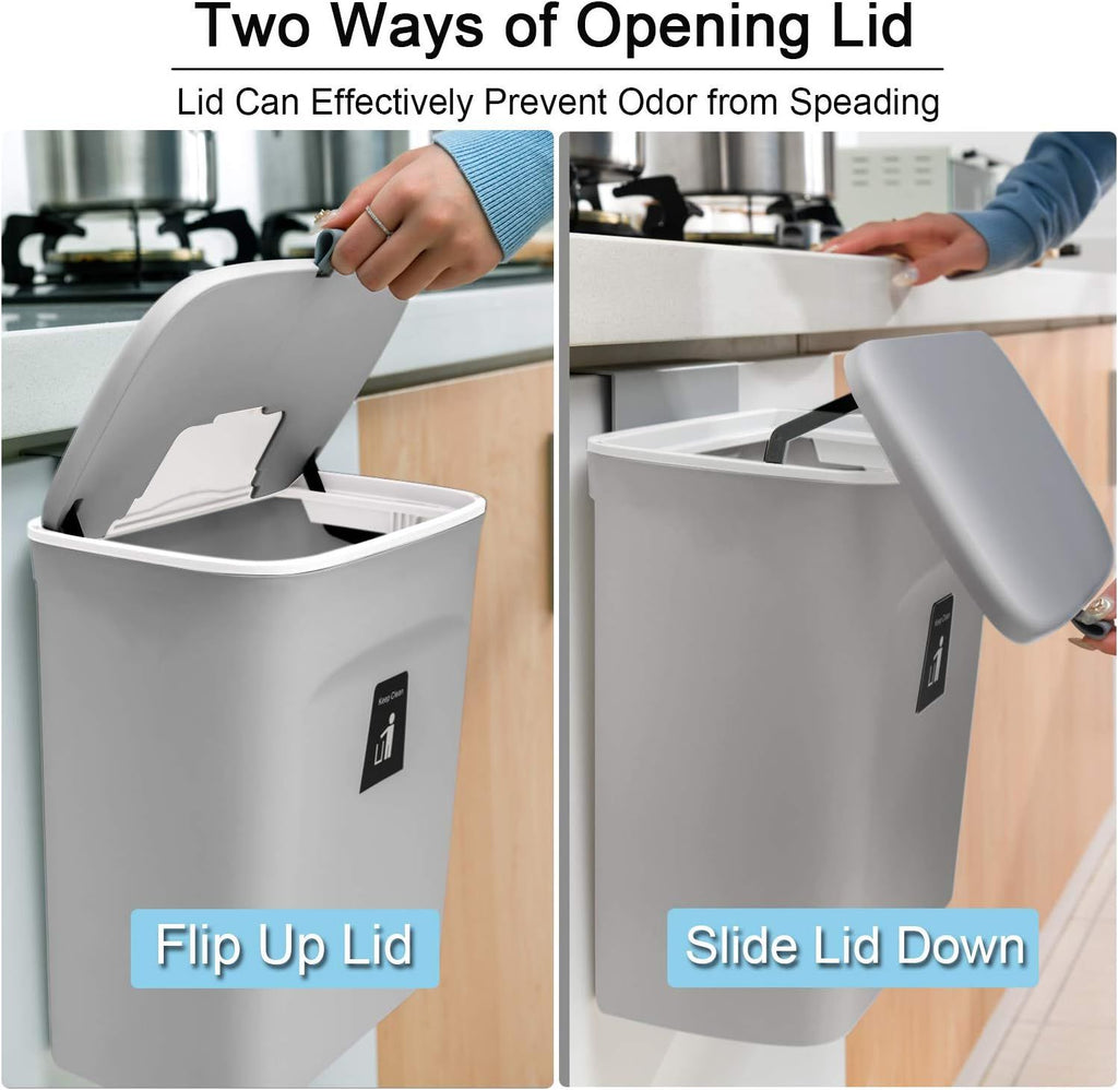 Mountable Kitchen Compost Bin with Lid for Counter or Under Sink