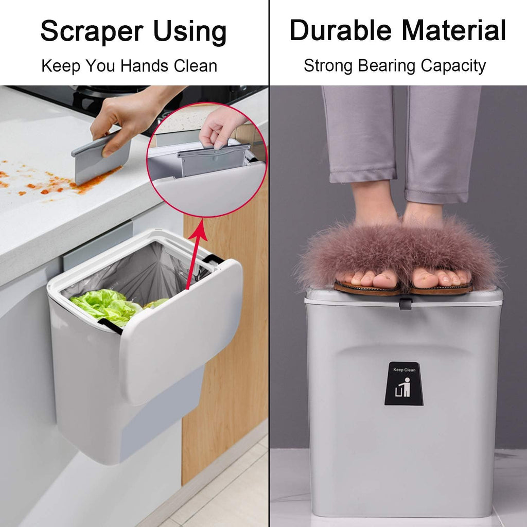 Mountable Kitchen Compost Bin with Lid for Counter or Under Sink