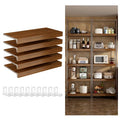 Walnut Wood-Grain Wire Shelf Cover Set