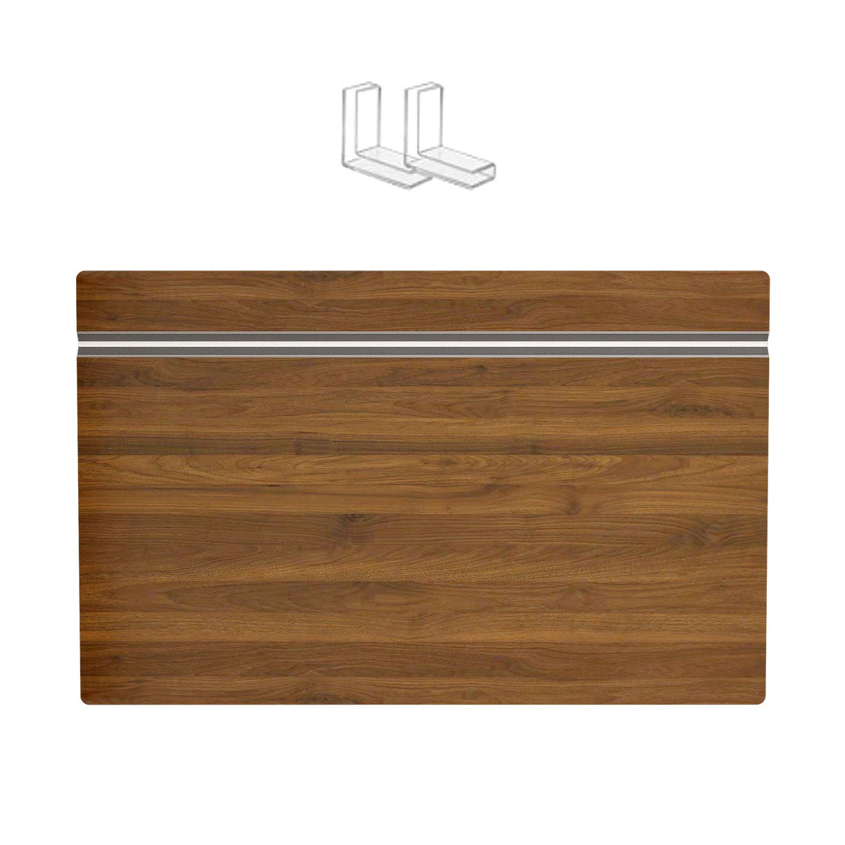 Walnut Wood-Grain Wire Shelf Cover Set