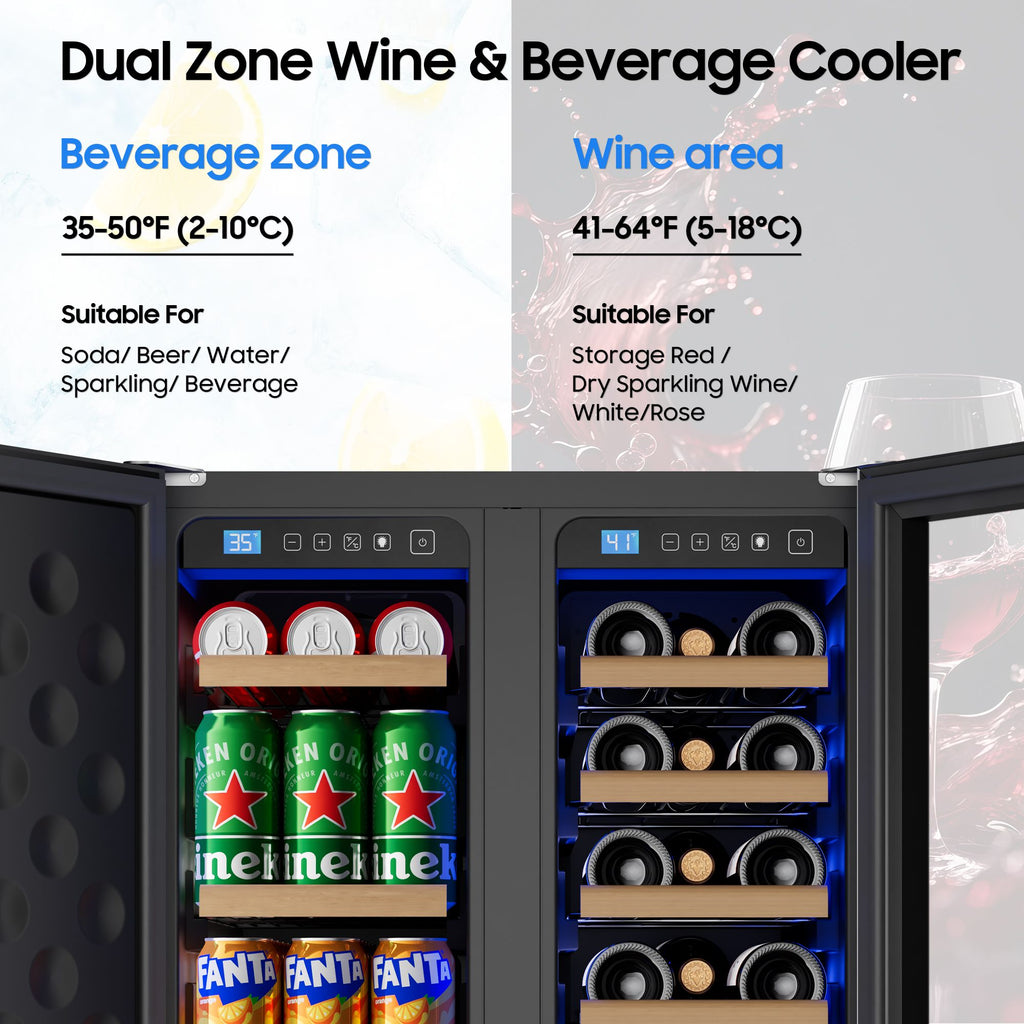 24- Dual-Temperature Zone Wine and Beverage Refrigerator