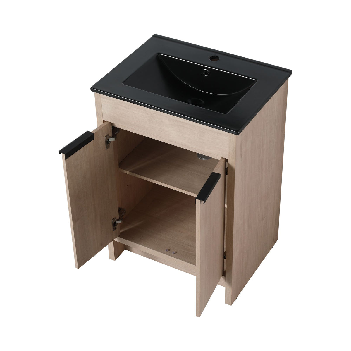 24 Freestanding Bathroom Vanity with Ceramic Sink and Soft-Close Doors
