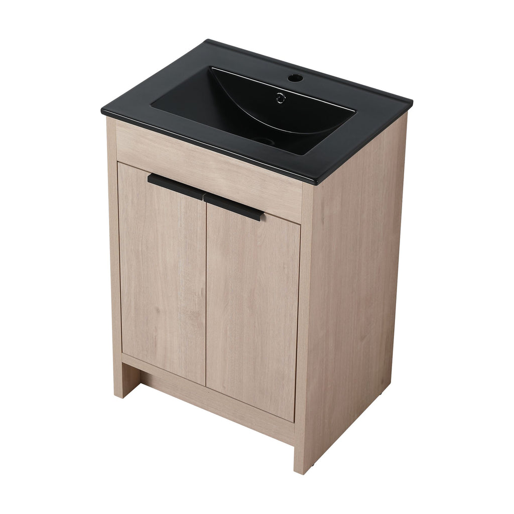 24 Freestanding Bathroom Vanity with Ceramic Sink and Soft-Close Doors