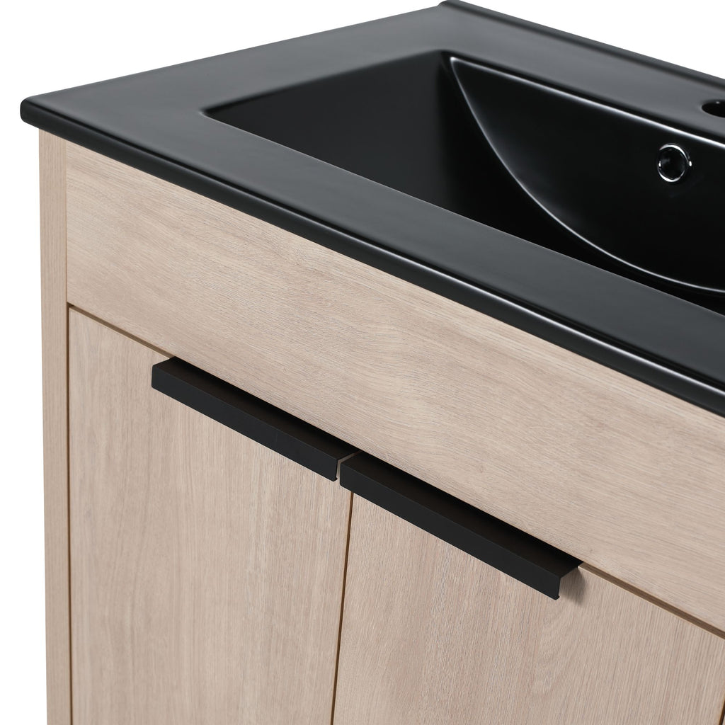 24 Freestanding Bathroom Vanity with Ceramic Sink and Soft-Close Doors