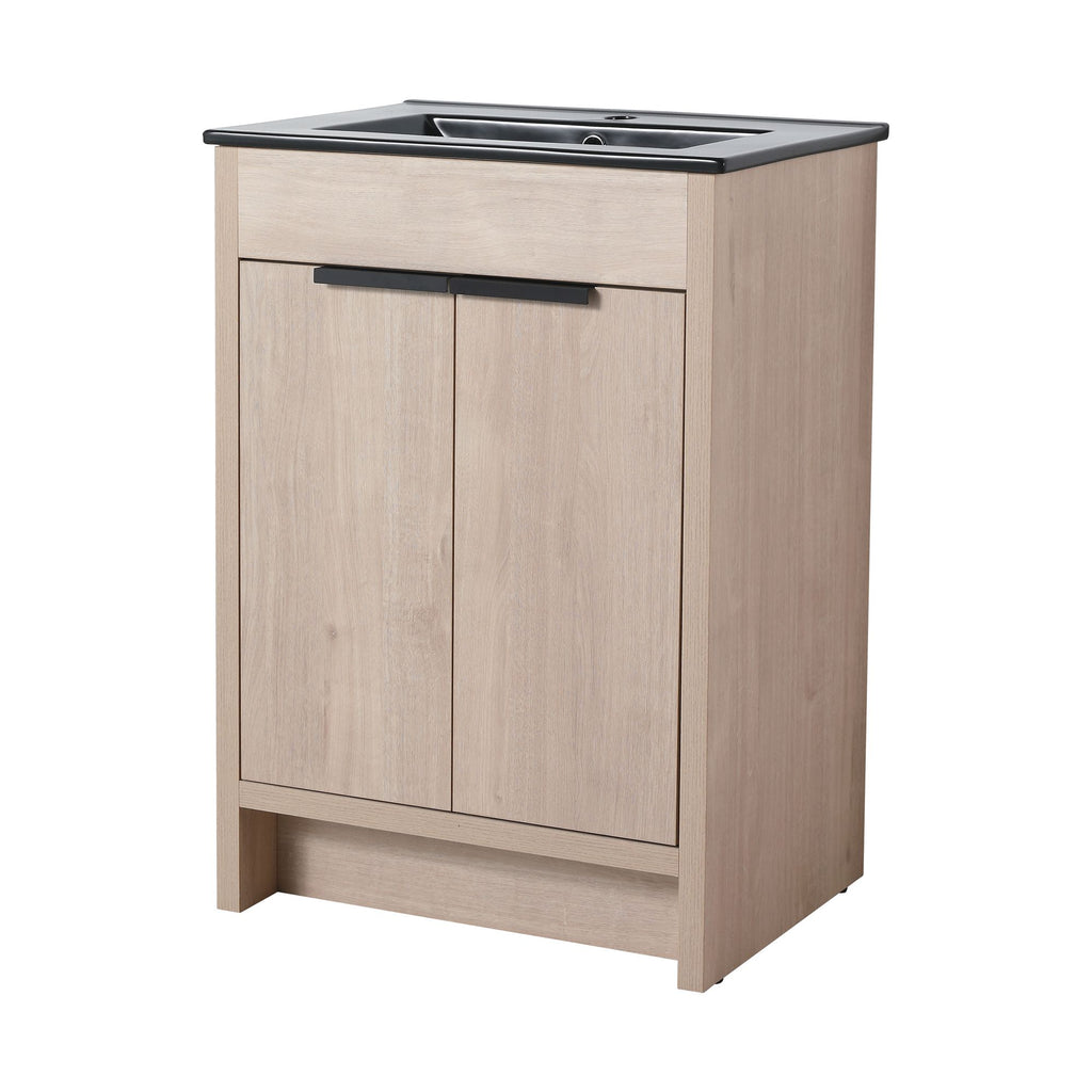 24 Freestanding Bathroom Vanity with Ceramic Sink and Soft-Close Doors