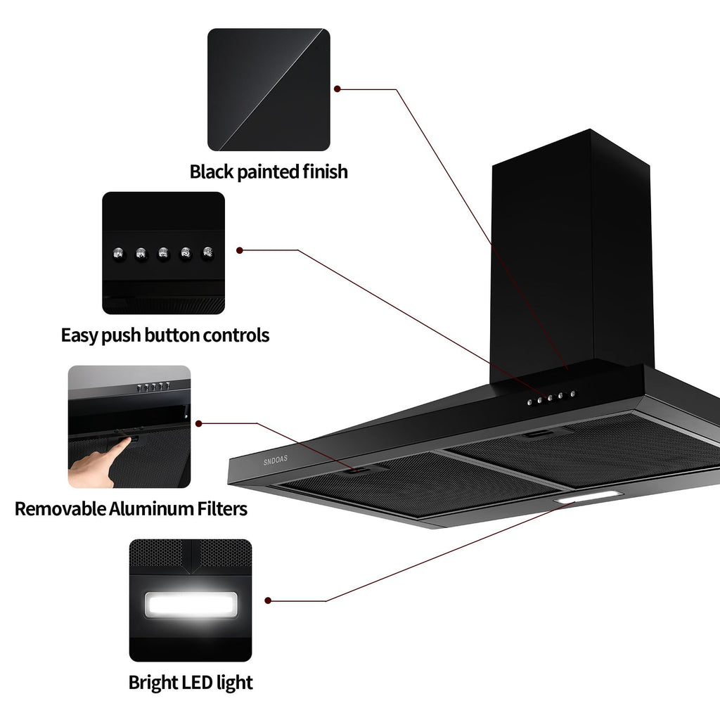 Classic Chimney Range Hood with Mechanical Controls