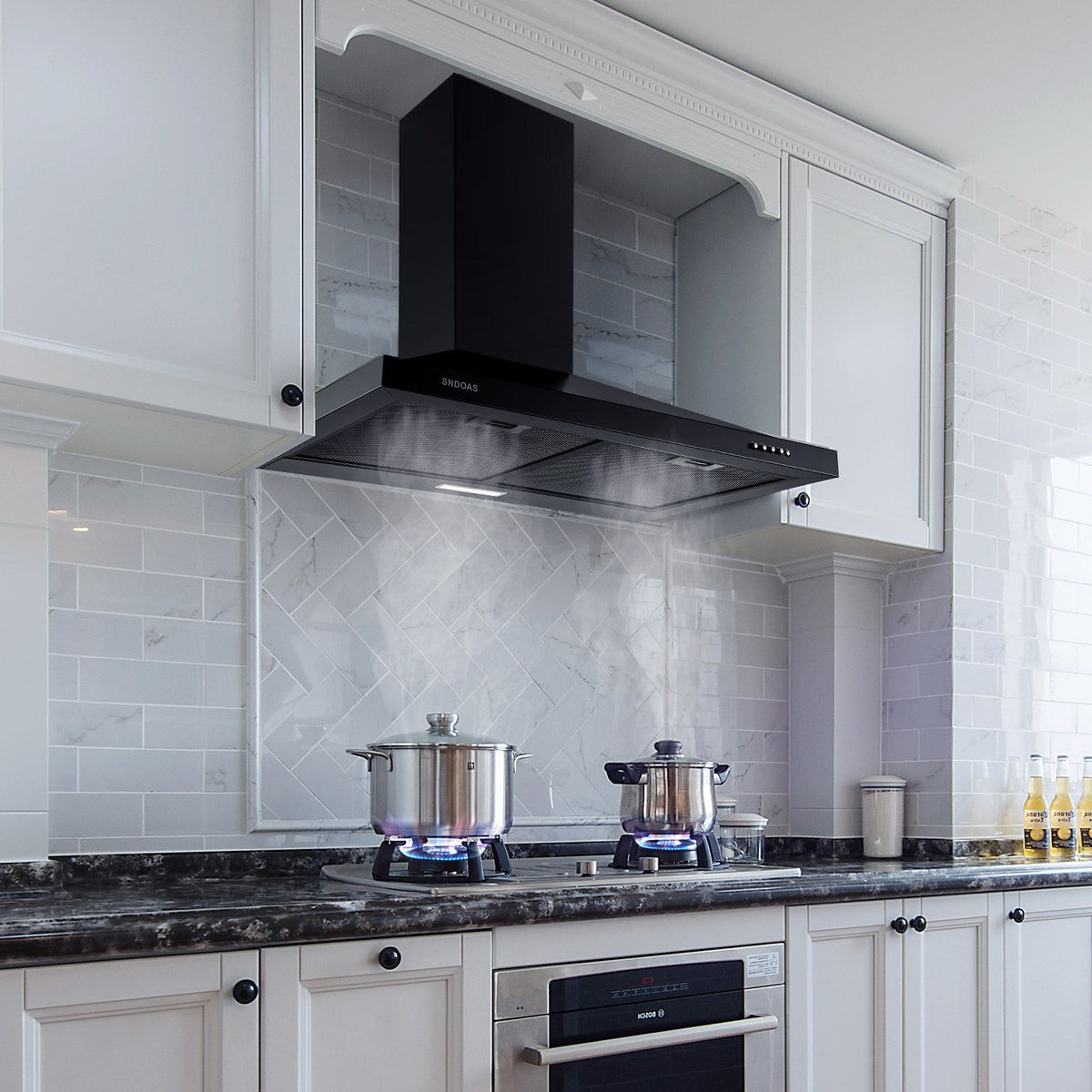 Classic Chimney Range Hood with Mechanical Controls