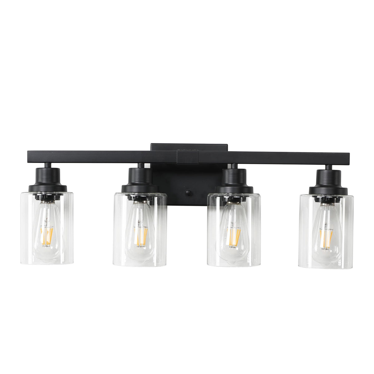 Modern Black Four-Light Vanity Wall Fixture