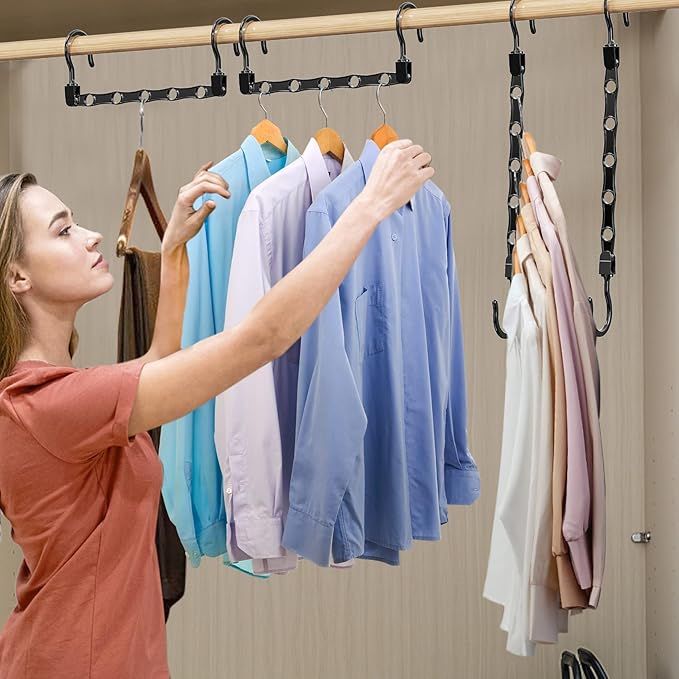 24-Pack Space-Saving Hangers for Closets, Wardrobes, and Dorms