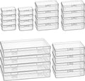 24-Piece Clear Mini Storage Boxes with Hinged Lids for Small Items