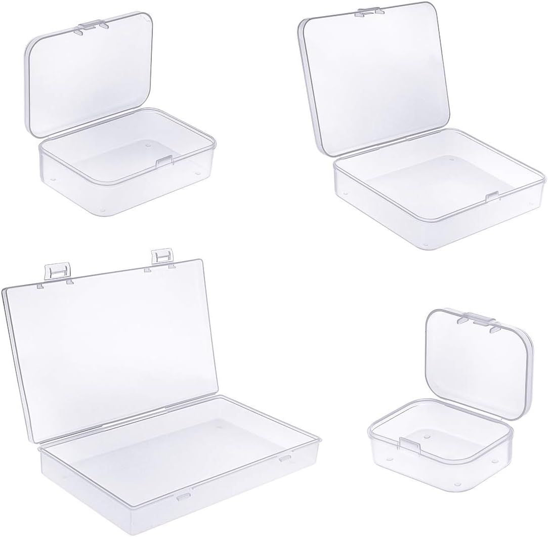 24-Piece Clear Mini Storage Boxes with Hinged Lids for Small Items