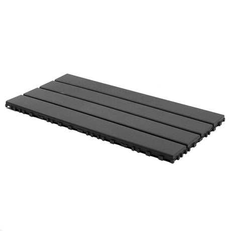 DIY Interlocking Outdoor Deck Tiles - Dark Gray, Easy Install Patio Flooring