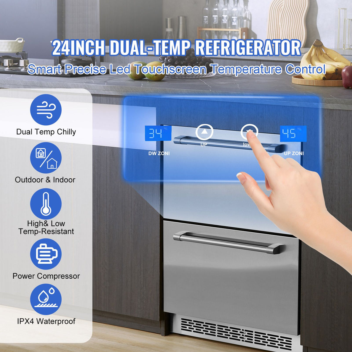Dual-Zone Undercounter Wine Refrigerator