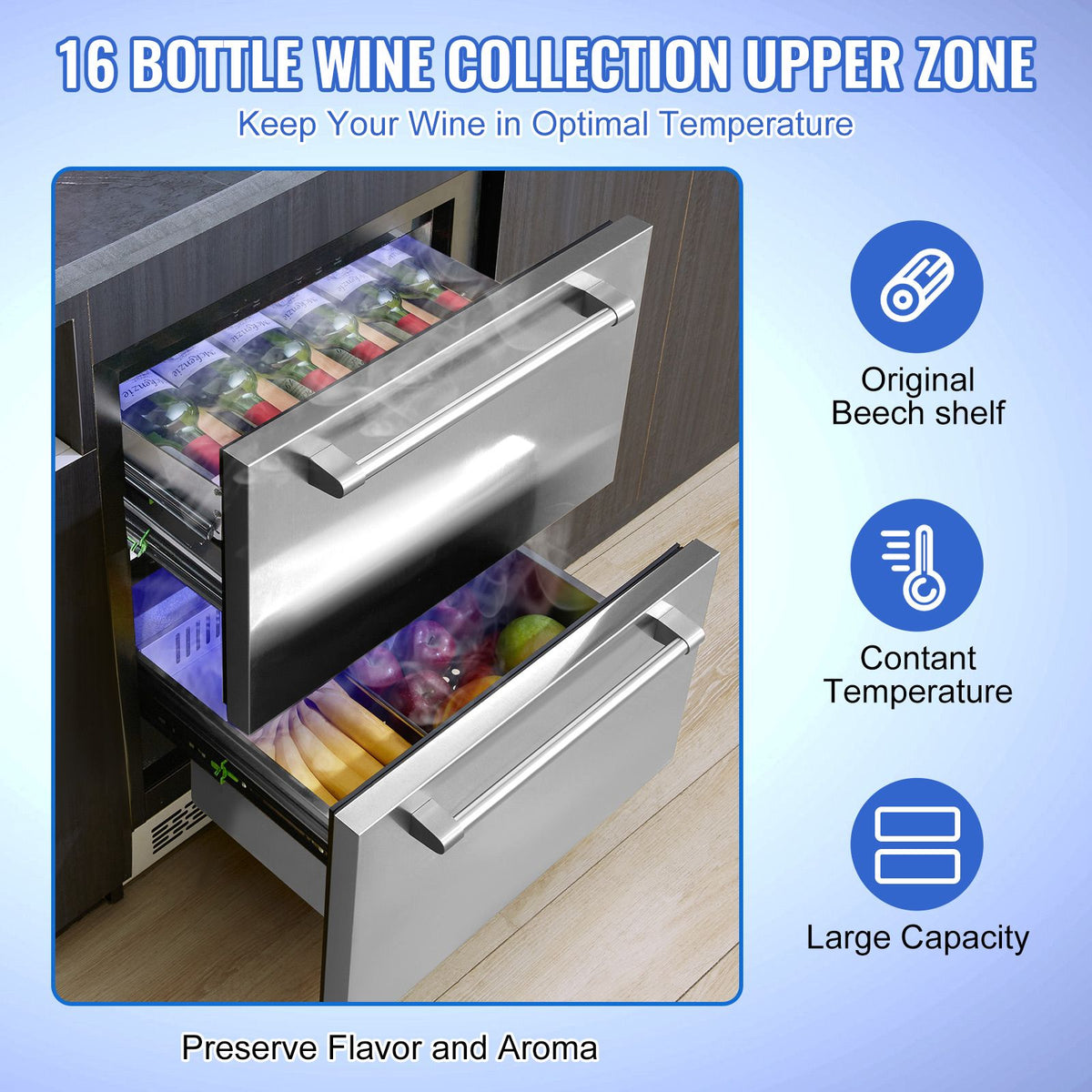 Dual-Zone Undercounter Wine Refrigerator