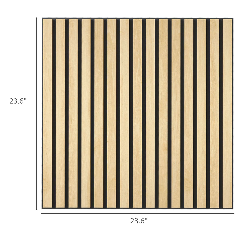 Oak-Look Slatted Acoustic Wall Panel Set