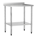 Commercial Kitchen Work Table with Backsplash and Undershelf