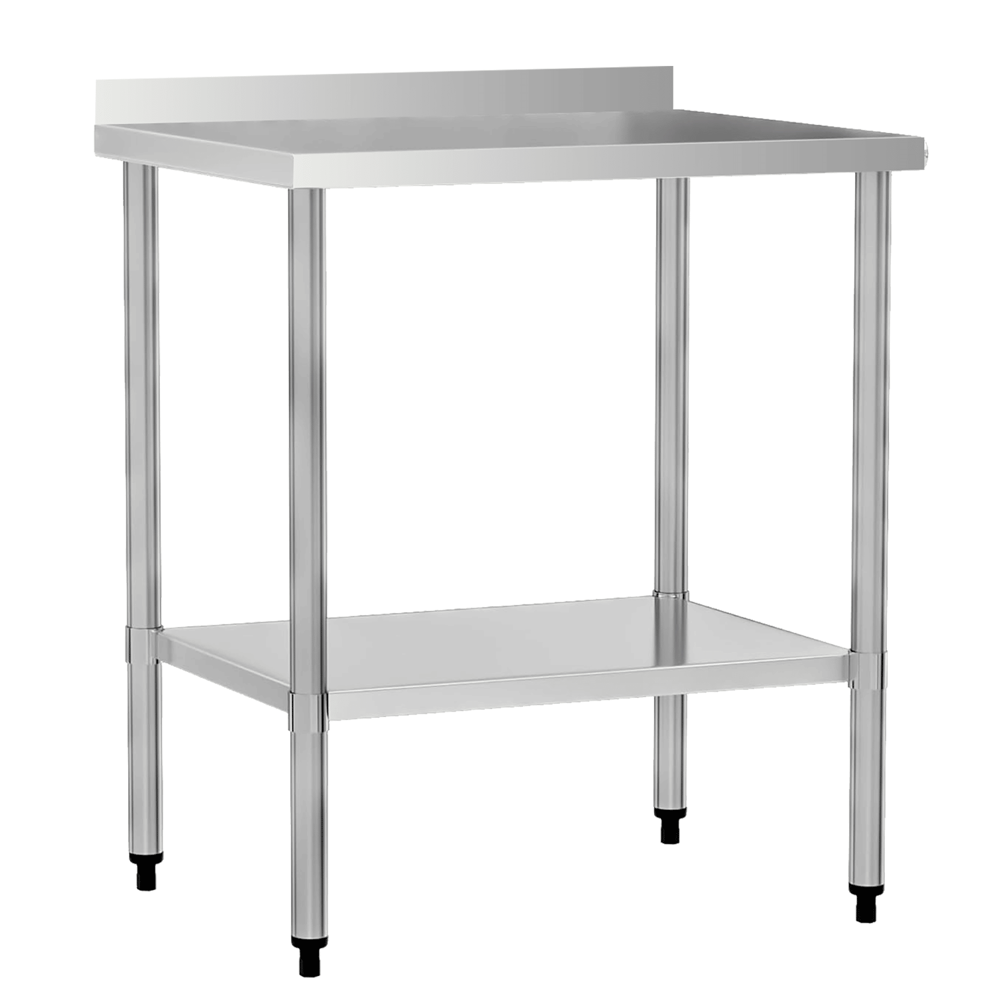 Commercial Kitchen Work Table with Backsplash and Undershelf