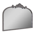 Filigree Arch Metal Mantle Mirror in Silver – Elegant Wall Decor