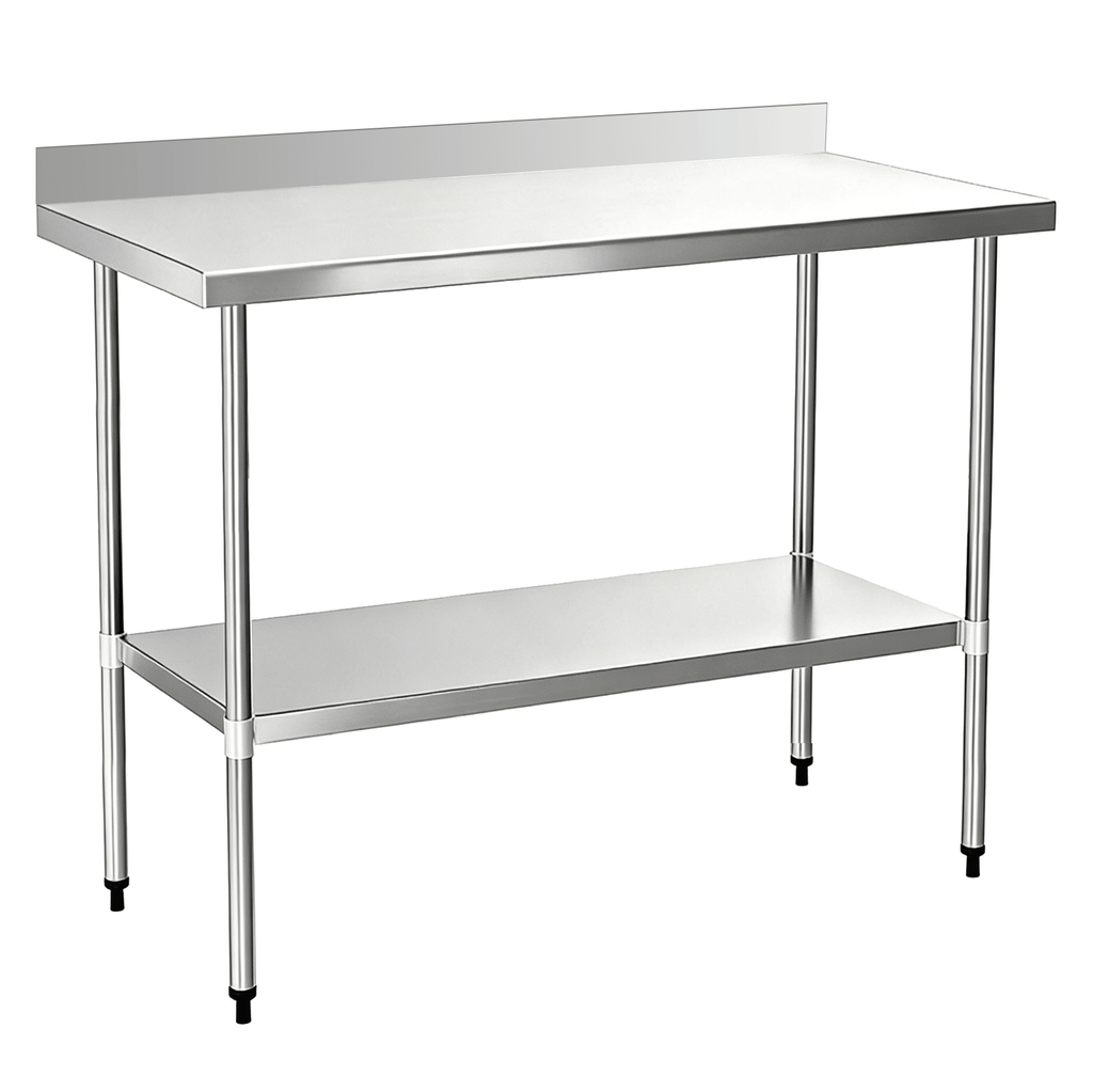 Commercial Work Table with Backsplash and Undershelf