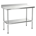 Commercial Work Table with Backsplash and Undershelf