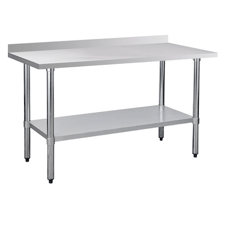 Commercial Work Table with Backsplash and Undershelf