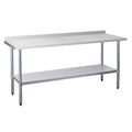 Stainless Steel Commercial Work Table with 4" Backsplash and Shelf