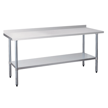 Stainless Steel Commercial Work Table with 4" Backsplash and Shelf
