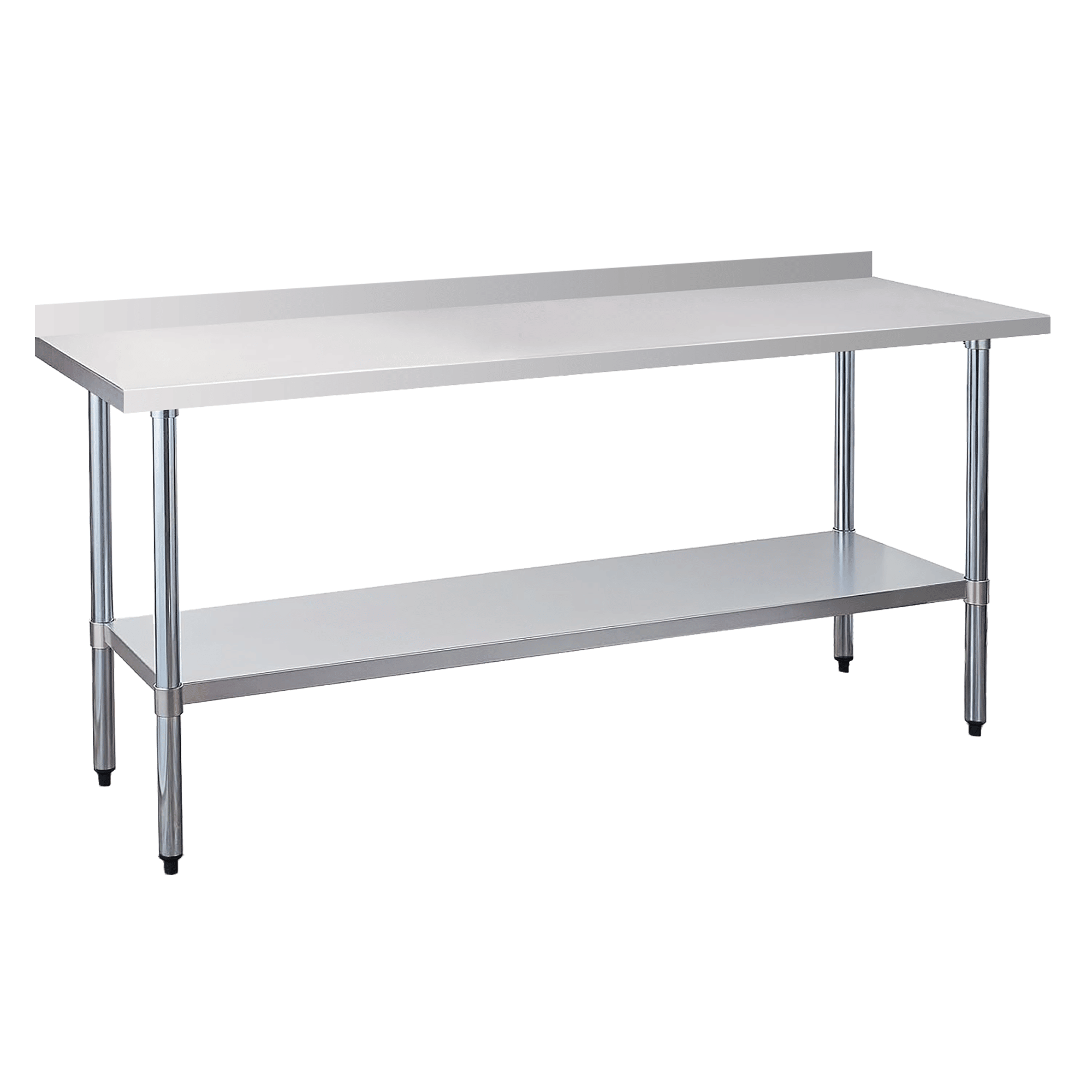 Stainless Steel Commercial Work Table with 4" Backsplash and Shelf