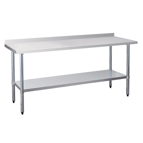 Stainless Steel Commercial Work Table with 4" Backsplash and Shelf