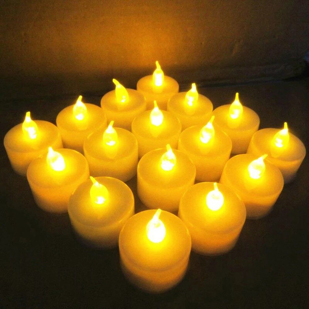 Warm Flickering Battery-Operated LED Tea Lights