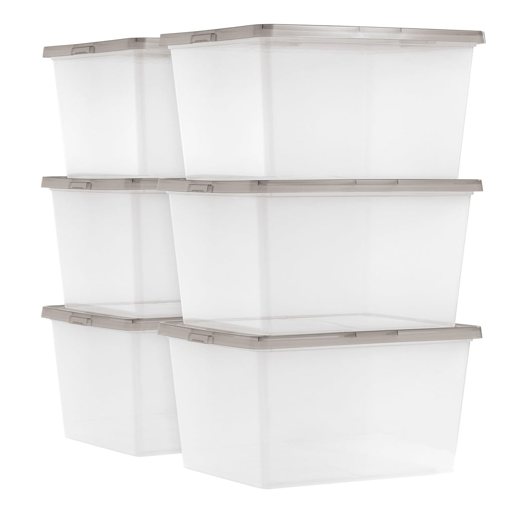 Stackable Storage Bins with Snap Lids for Home Organization