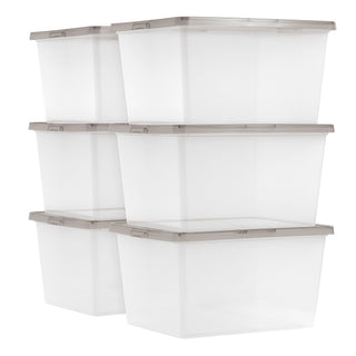 Stackable Storage Bins with Snap Lids for Home Organization