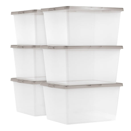 Stackable Storage Bins with Snap Lids for Home Organization