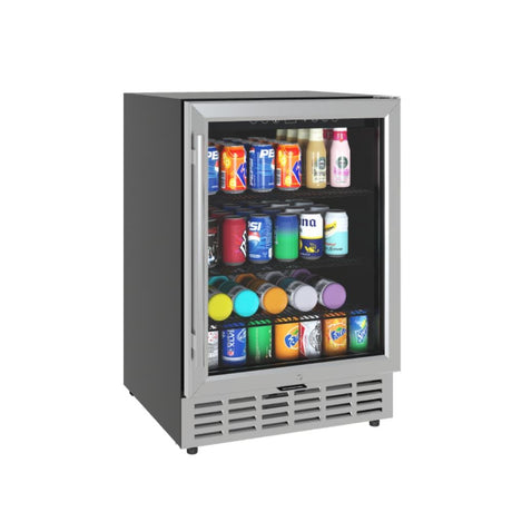 120-Can Beverage Refrigerator Cooler with LED Light & Touch Control